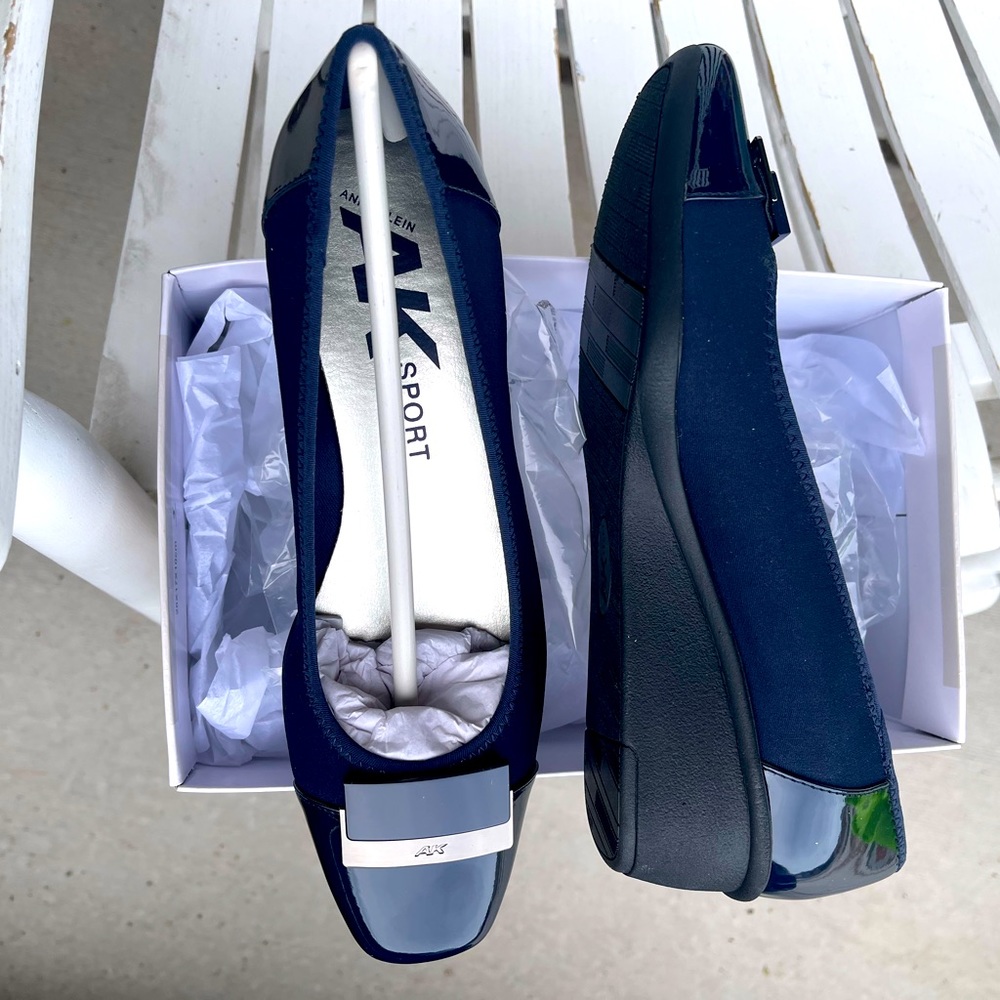 Anne Klein wedge Navy Blue shoes